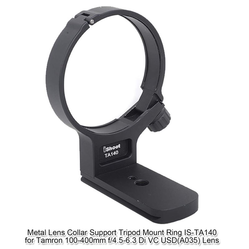 iShoot Lens Tripod Mount Ring for Tamron 100-400mm f/4.5-6.3 Di VC USD (A035), CNC Machined Lens Collar Support Bracket Holder, Bottom is ARCA-Swiss Fit Quick Release Plate for Tripod Ball Head - Image 2